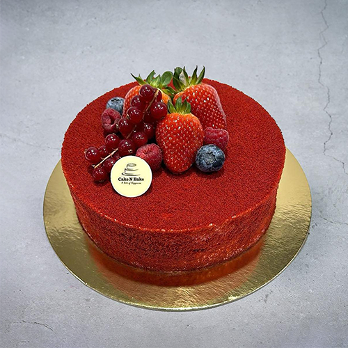 Red Velvet Round Cake 1 Kg 6 To 8 Portions