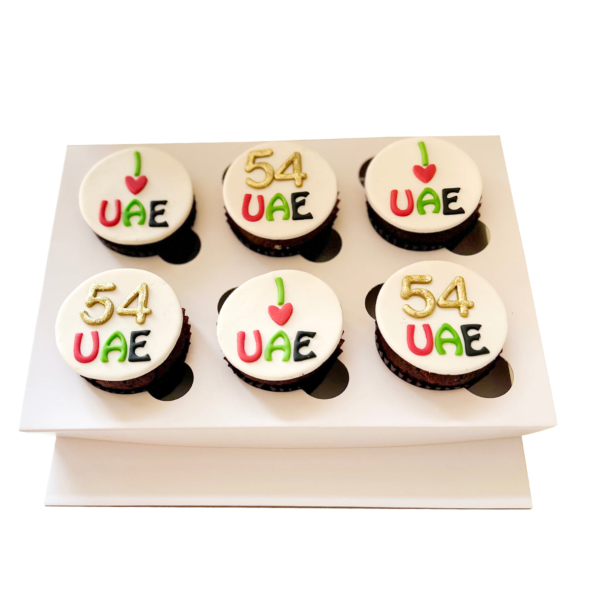 I Love UAE Fondant Cupcakes -6 pcs