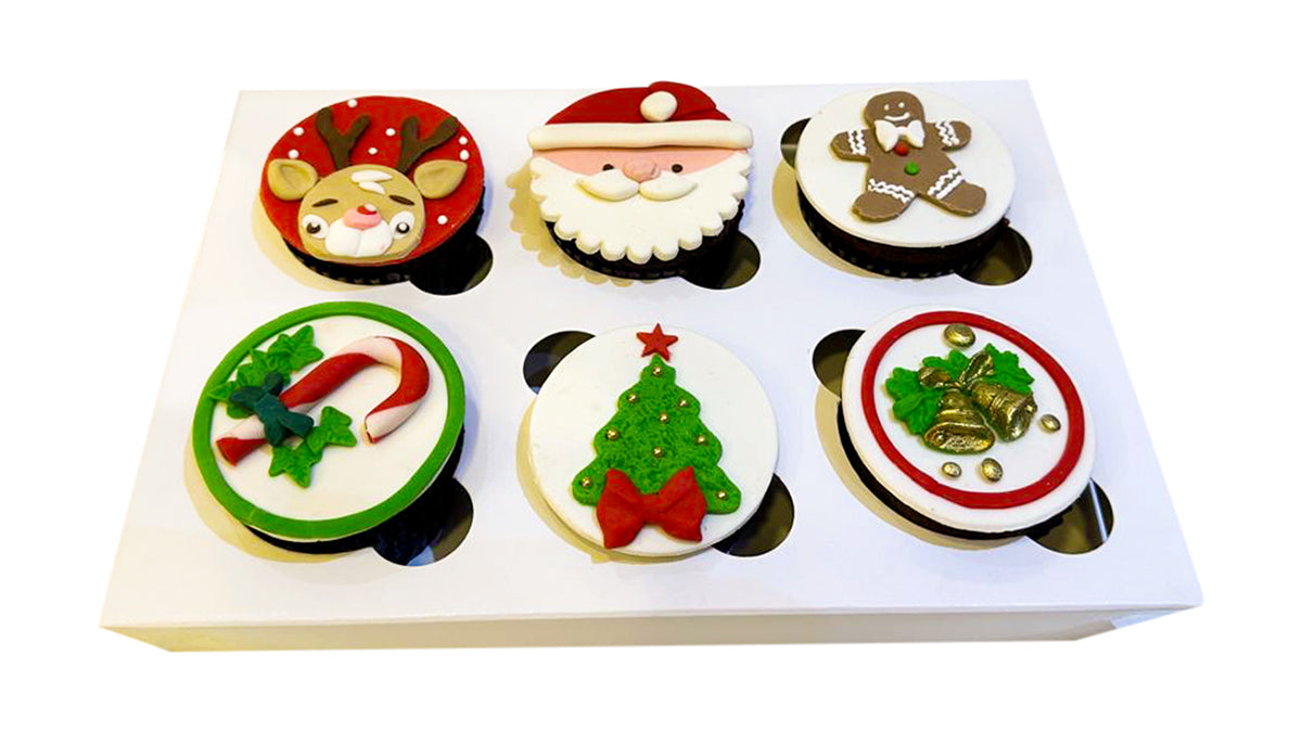 Christmas Chocolate Cupcake Box (6 pcs)