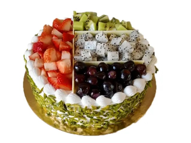 Fresh Fruit UAE Flag-Themed Cake – 1 kg