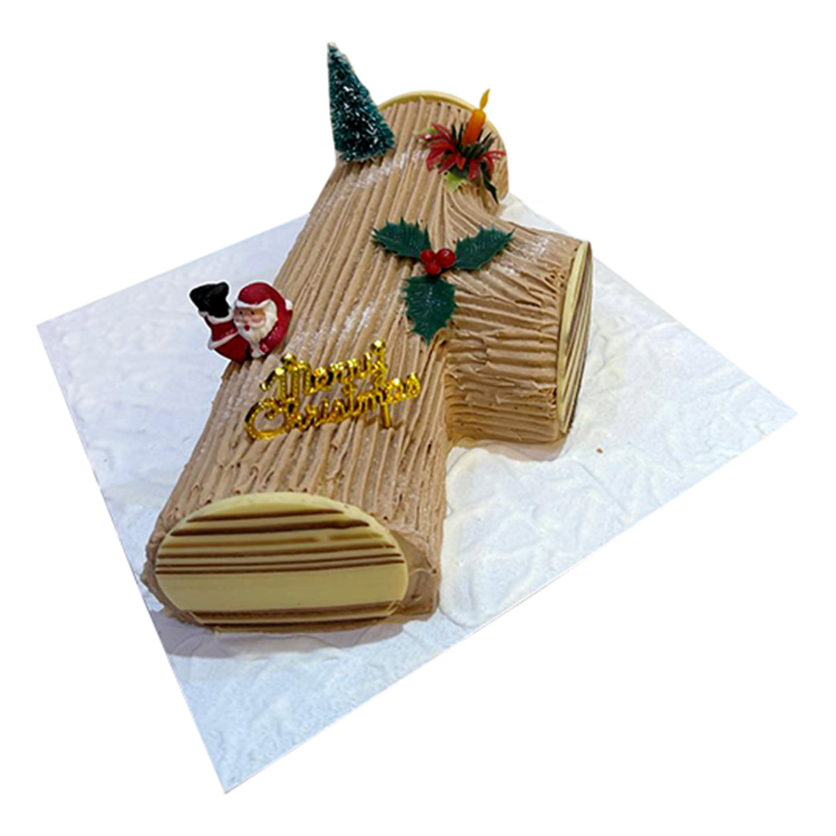 Hazelnut Praline Yule Log Cake