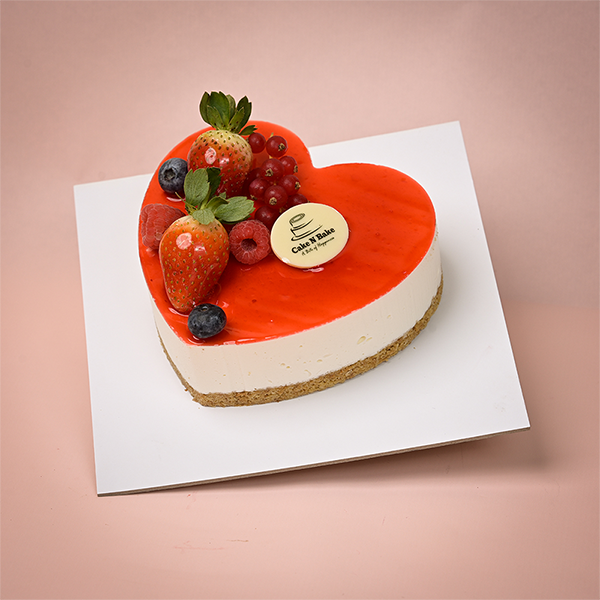 Heart-Shaped Strawberry Cheesecake- 4 portions