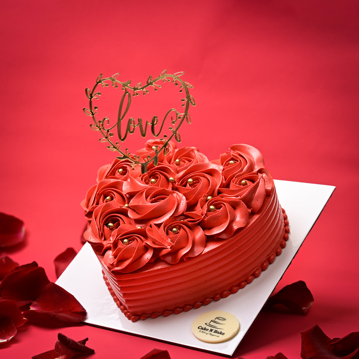 Rosette Heart Shape Cake   - 4 portions