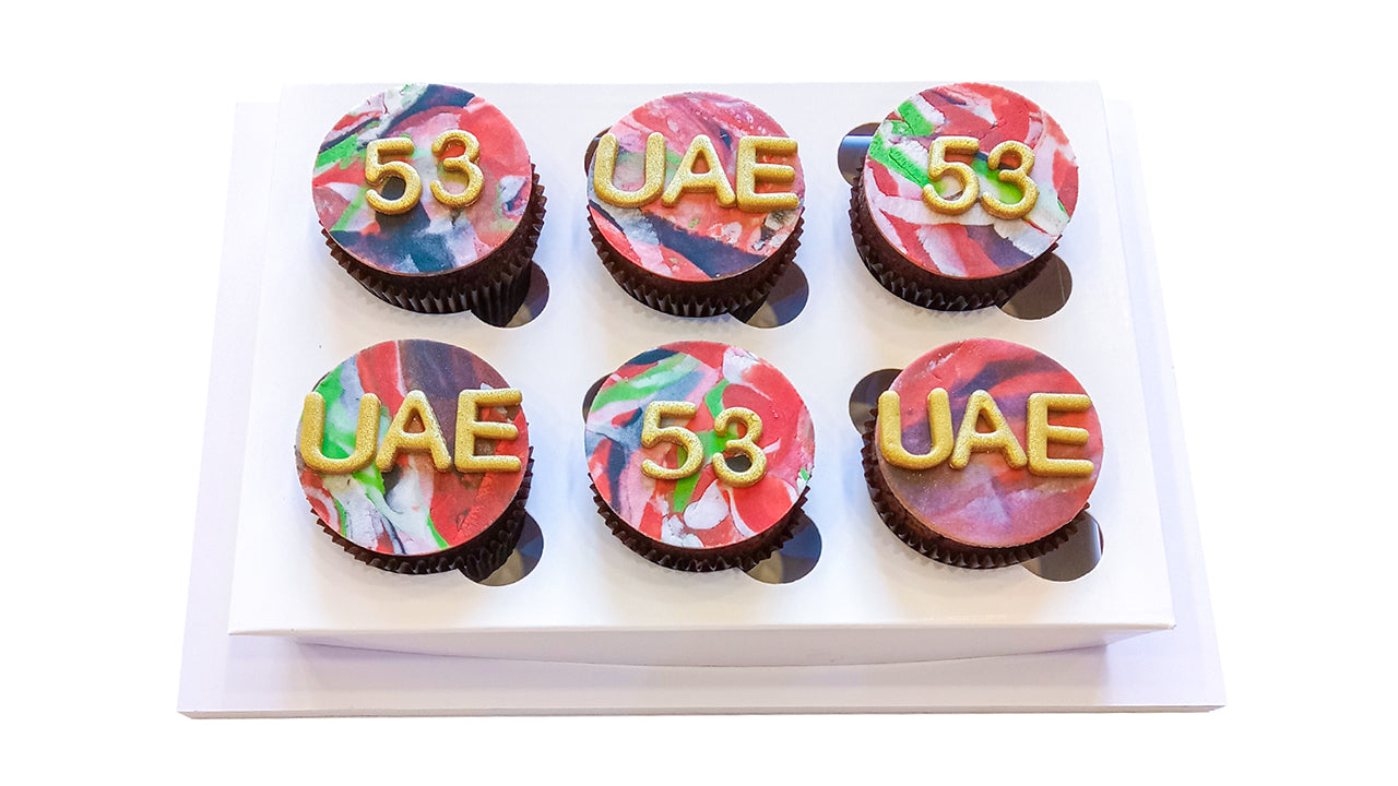 National Day Fondant Flag  Cupcake 6 Pieces