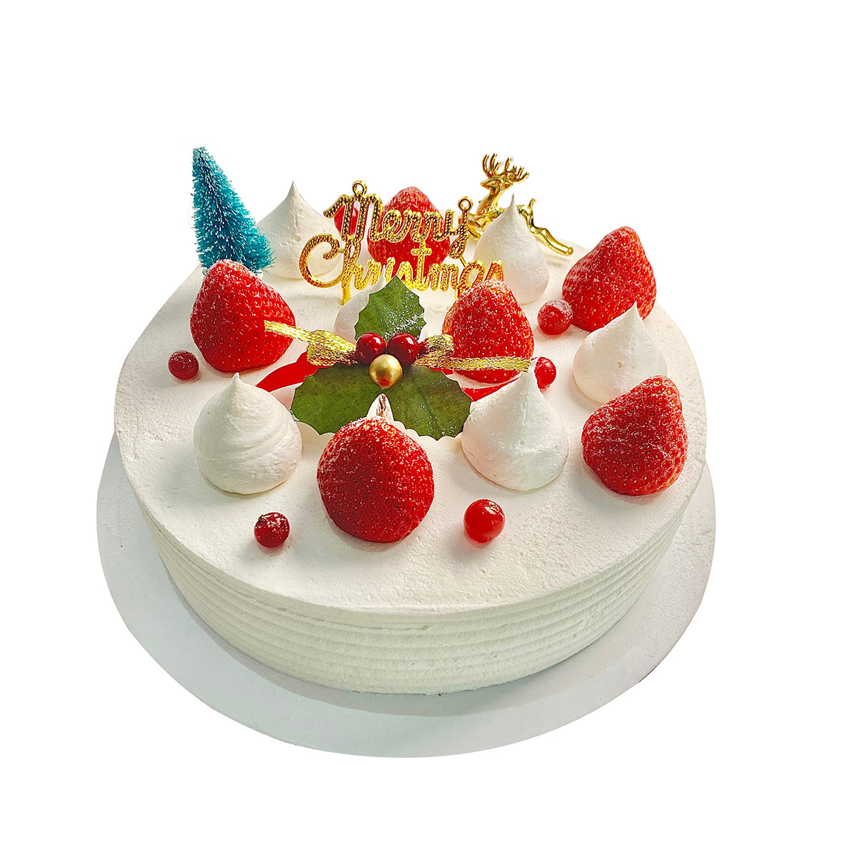 Vanilla Strawberry Christmas -Themed Cake - 1 kg